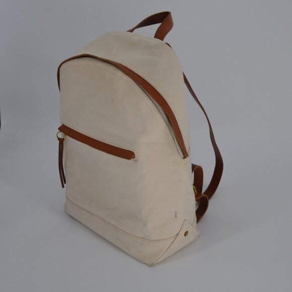 Madewell The Charleston Backpack in Beige Vintage Canvas Italian Leather Trim main image 5